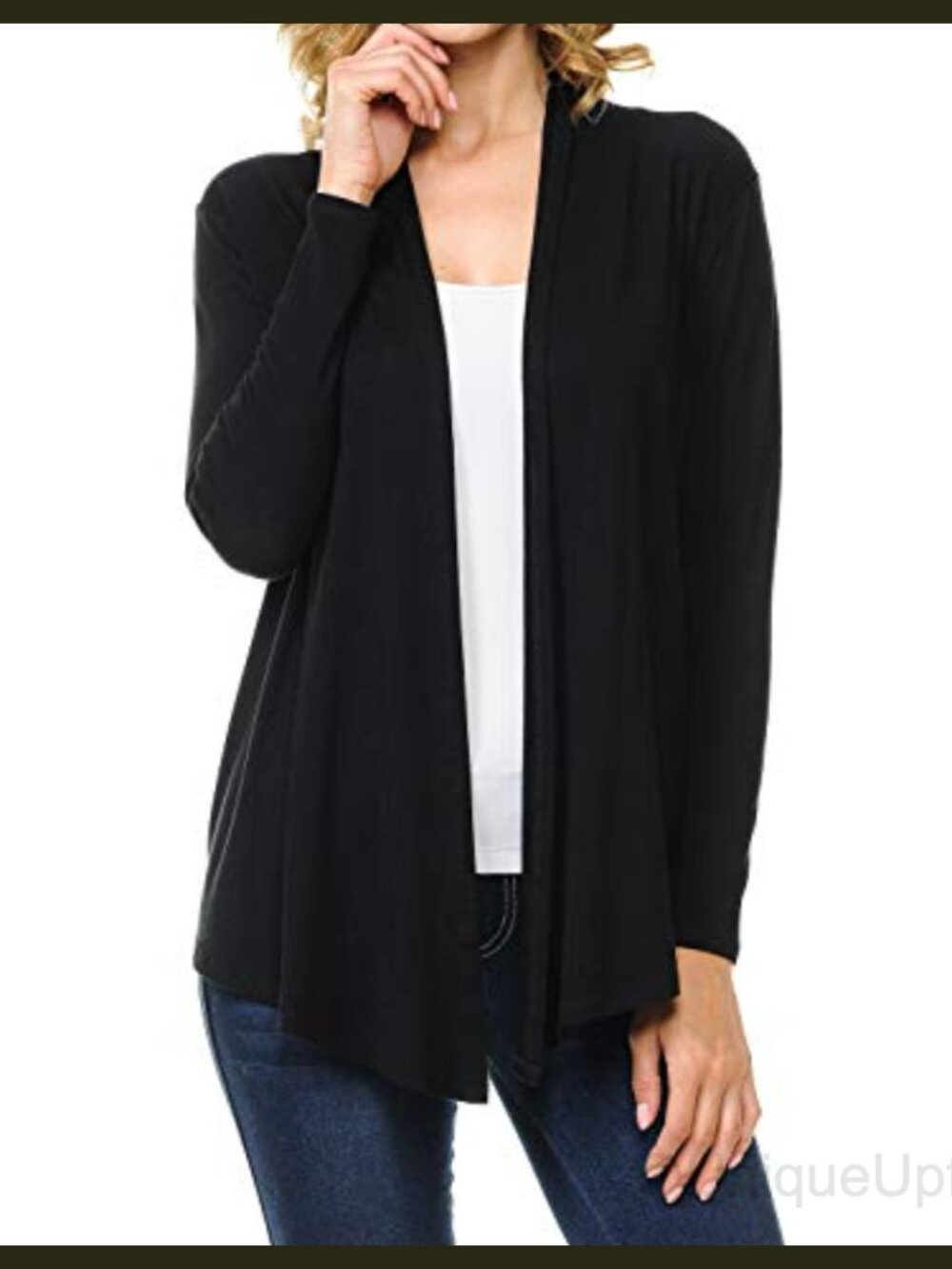 Women's Open Front Drape Hem Lightweight Rayon Knit Cardigan